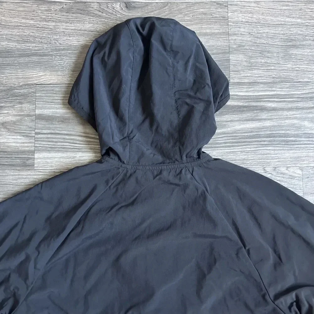 Adidas Dekum Packable Hooded Windbreaker Jacket Black‎ Size Small